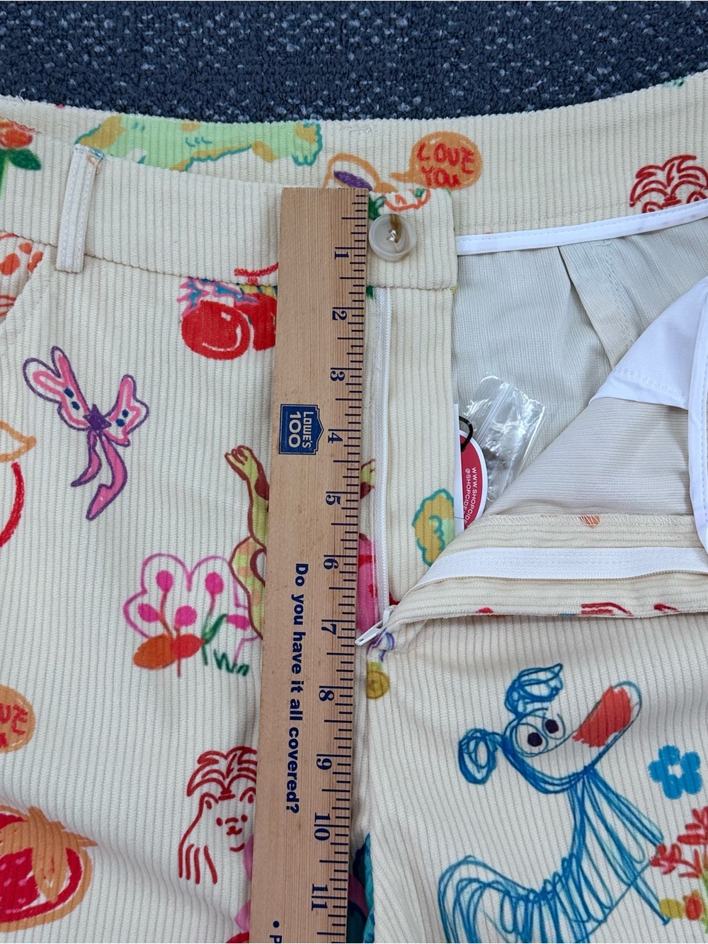 NWT Cider Corduroy Mid Rise Animal & Fruit Graphic Wide Leg Trousers - Women’s - Picture 8 of 11